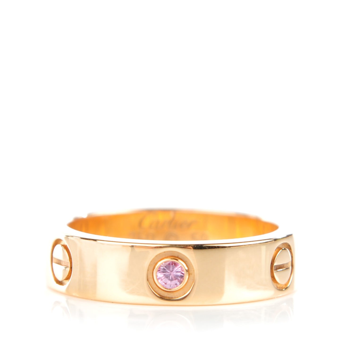 18K Pink Gold Pink Sapphire 5.5mm LOVE Ring 59 9.25