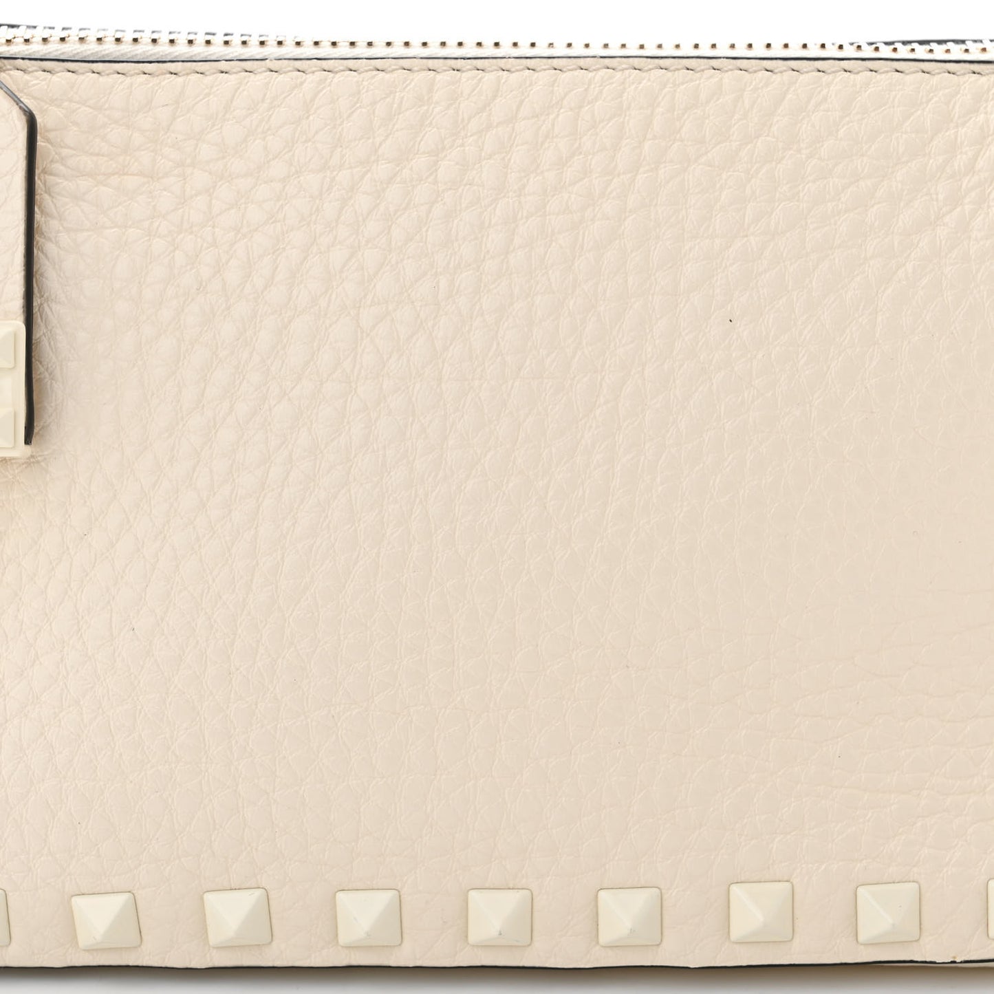 Pebbled Calfskin Enamel Monochrome Small Rockstud Flip Lock Shoulder Bag Light Ivory