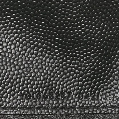 Saint Laurent Grain De Poudre Matelasse Chevron Monogram Monochrome Zipped Two-Part Wallet Black 8 of 9