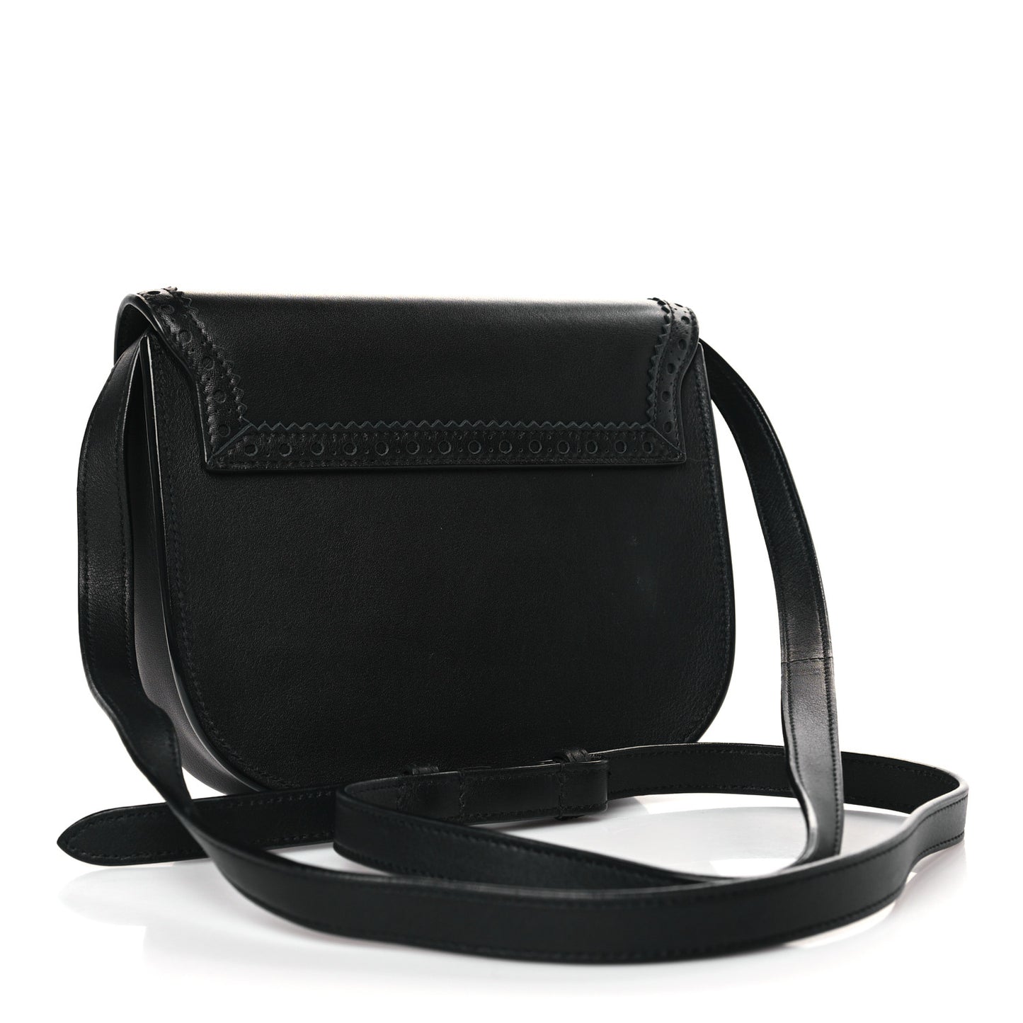 Smooth Calfskin Perforated Classic Monogram Small Kaia Satchel Black