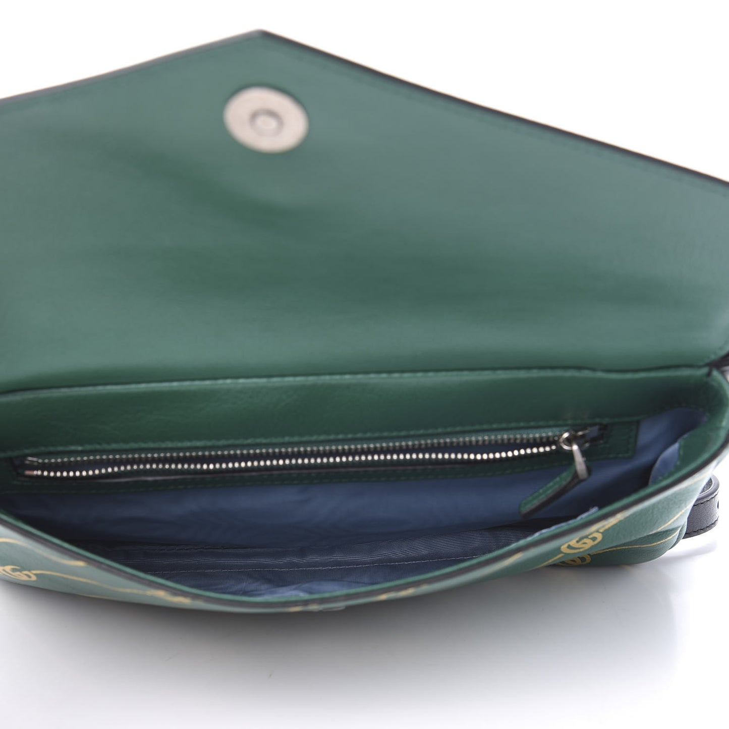 Calfskin Diagonal GG Medium Thiara Double Envelope Shoulder Bag Emerald Green Black