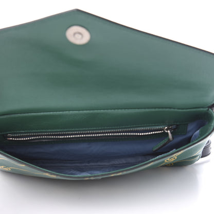 Gucci Calfskin Diagonal GG Medium Thiara Double Envelope Shoulder Bag Emerald Green Black 7 of 12