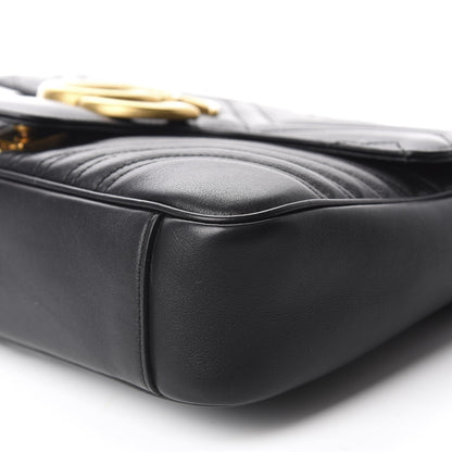 Gucci Calfskin Matelasse Medium GG Marmont Shoulder Bag Black 7 of 11