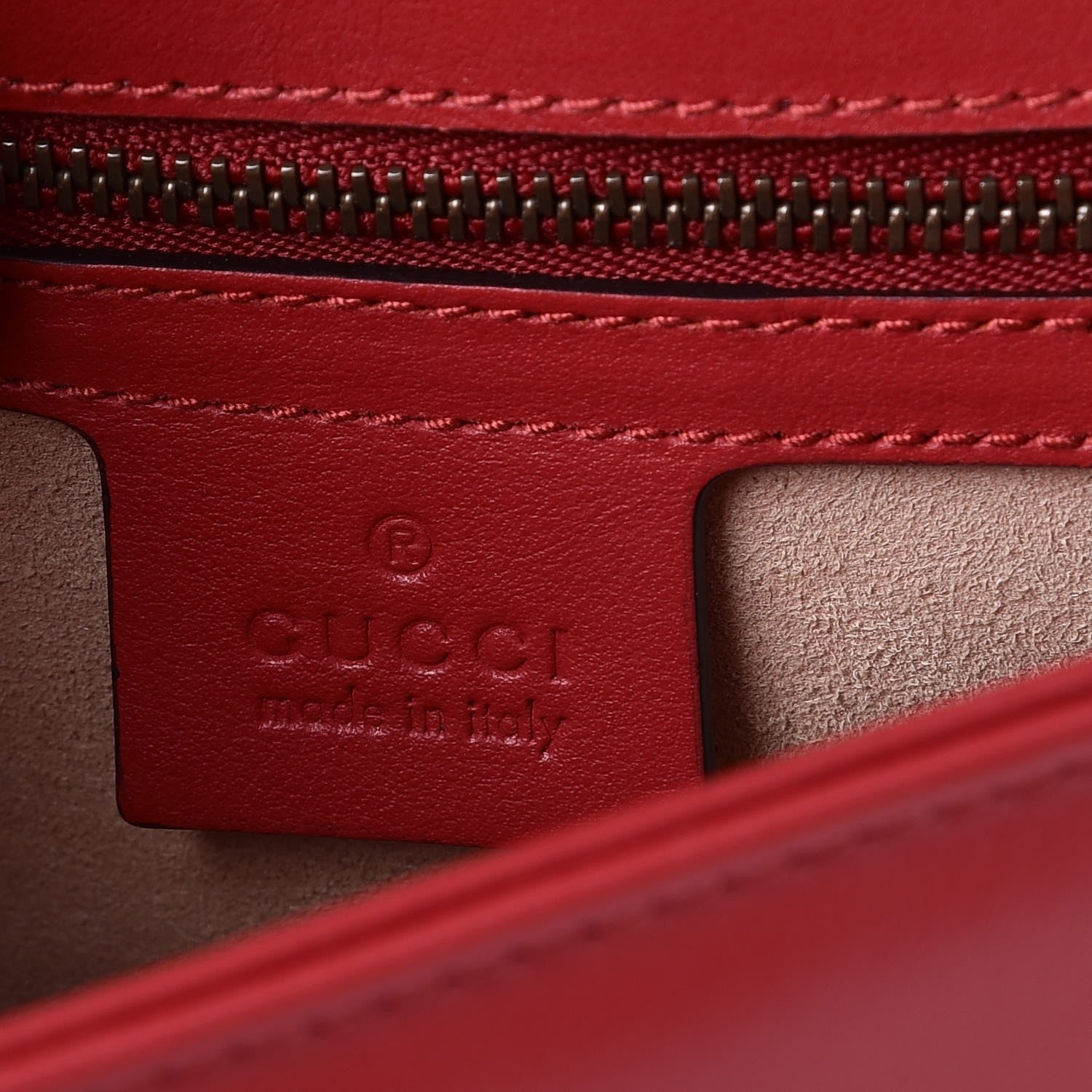 Gucci Calfskin Matelasse Small GG Marmont Top Handle Shoulder Bag Hibiscus Red 7 of 9