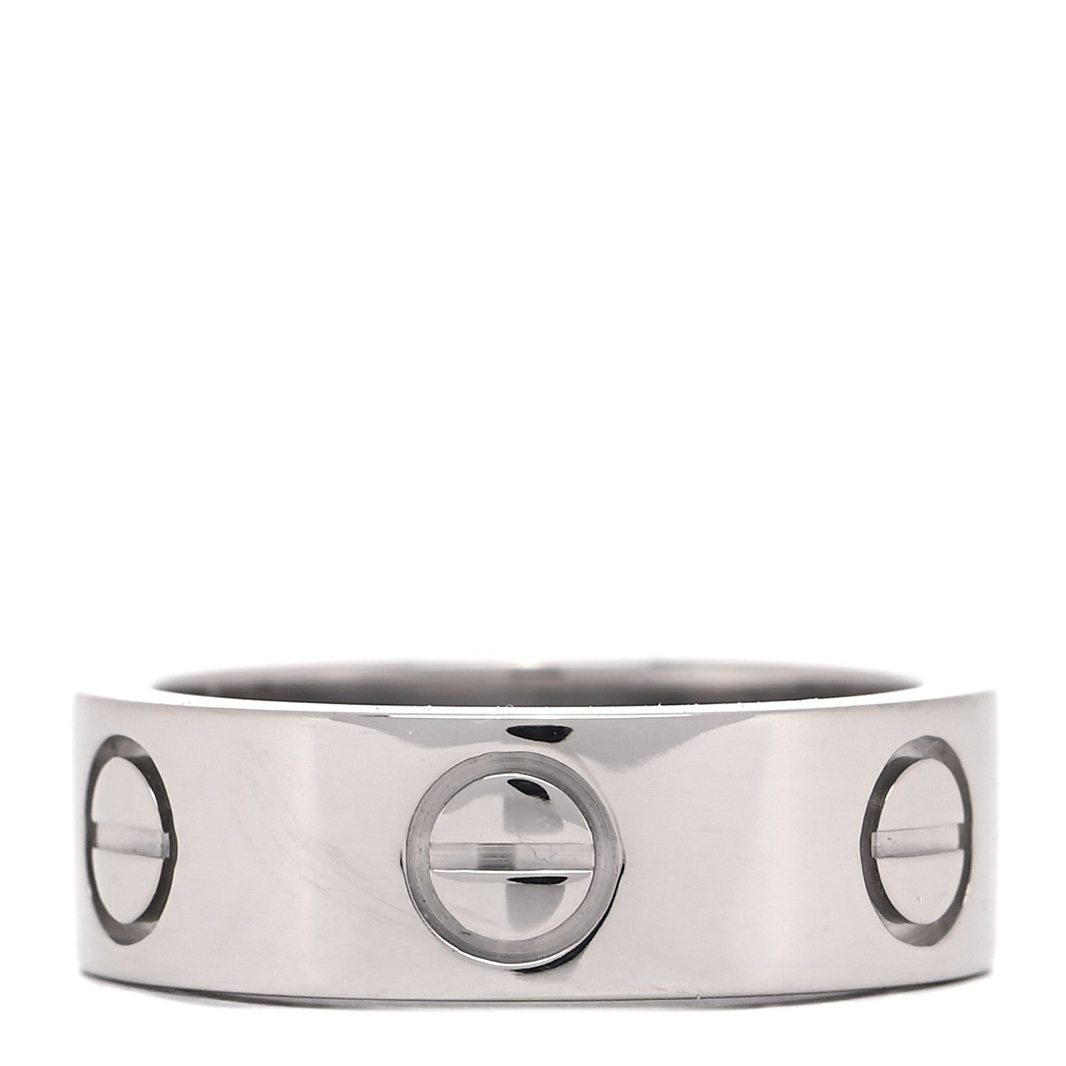 Cartier 18K White Gold 5.5mm LOVE Ring 46 3.75 6 of 8