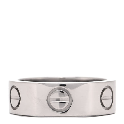 Cartier 18K White Gold 5.5mm LOVE Ring 46 3.75 6 of 8