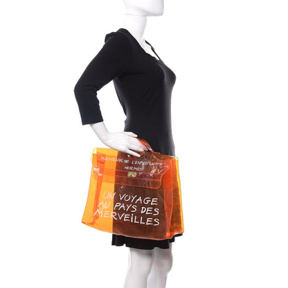 Hermes Vinyl Souvenir De L'Exposition Kelly Orange 2 of 13