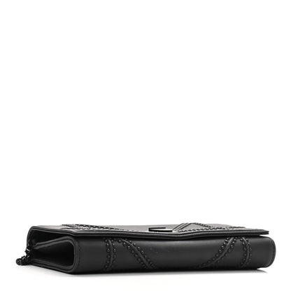 Christian Dior Ultra Matte Calfskin Studded Diorama Croisiere Chain Wallet Black 4 of 9