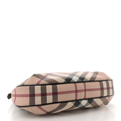 Burberry Patent Nova Check Small Barton Hobo Black 4 of 12