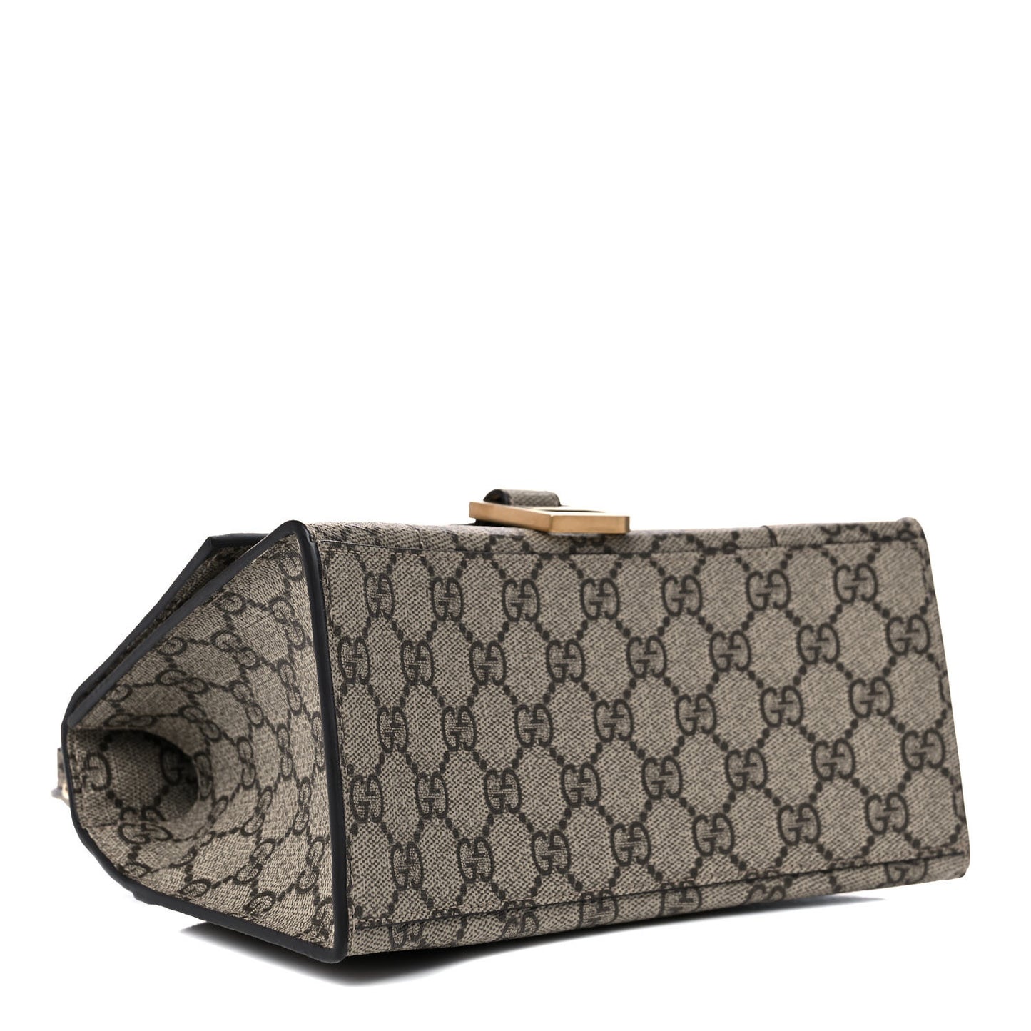 X GUCCI GG Supreme Monogram Small Hourglass Top Handle Bag Beige Ebony