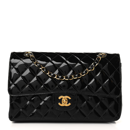 Chanel Patent Quilted Medium Double Flap Black 1 of 12