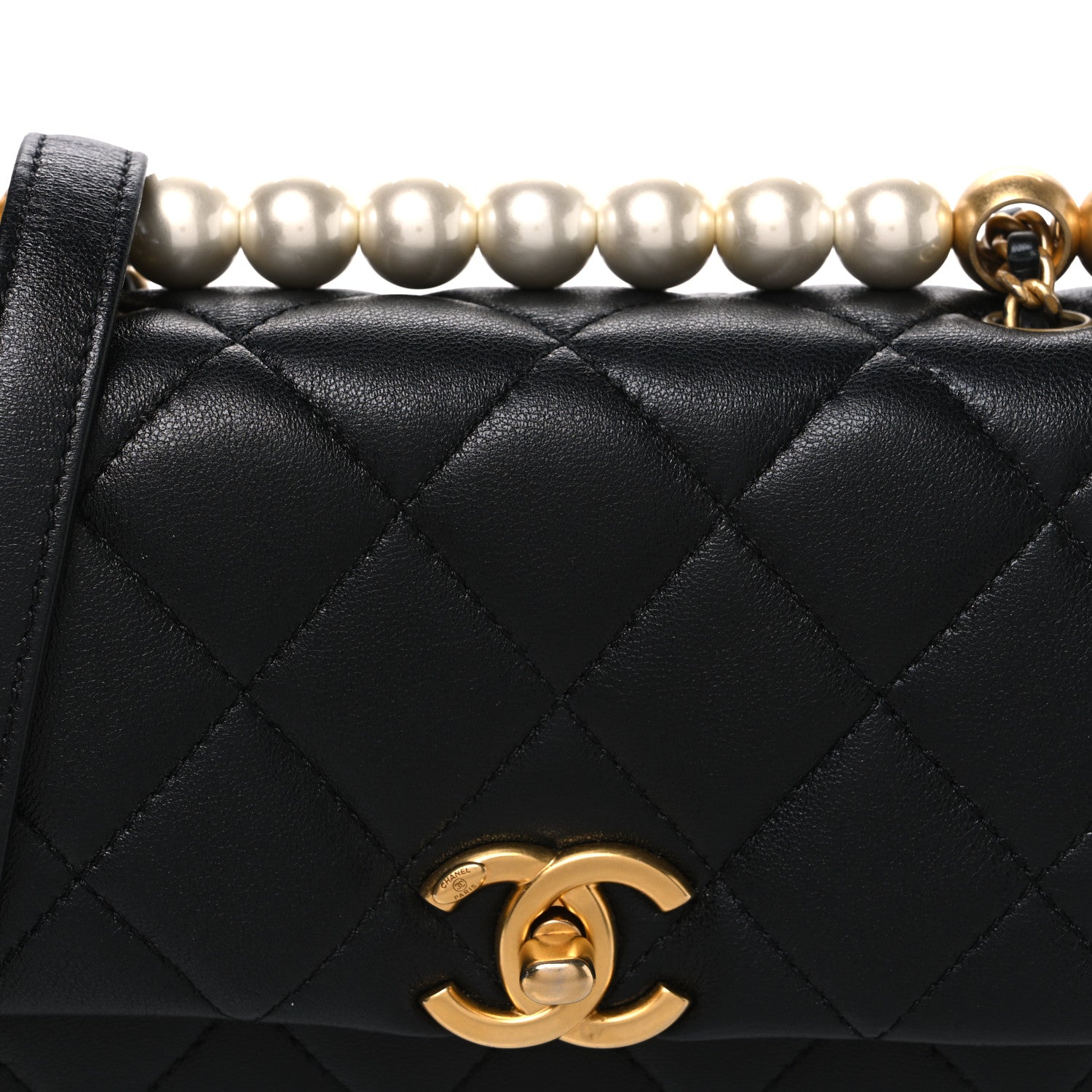 Chanel Lambskin Quilted Chic Pearls Mini Flap Black 8 of 10
