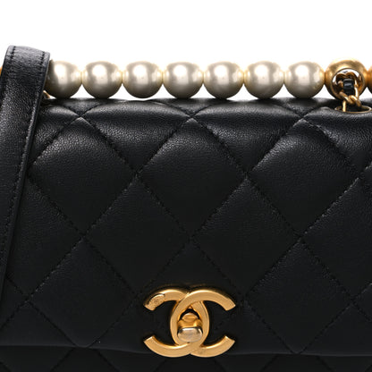 Chanel Lambskin Quilted Chic Pearls Mini Flap Black 8 of 10
