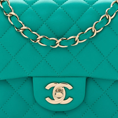 Chanel Lambskin Quilted Mini Square Flap Turquoise 8 of 13