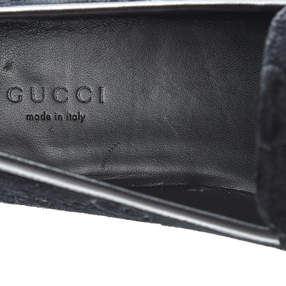 Gucci Velvet GG Monogram Horsebit Womens Jordaan Loafers 38.5 Black 13 of 14