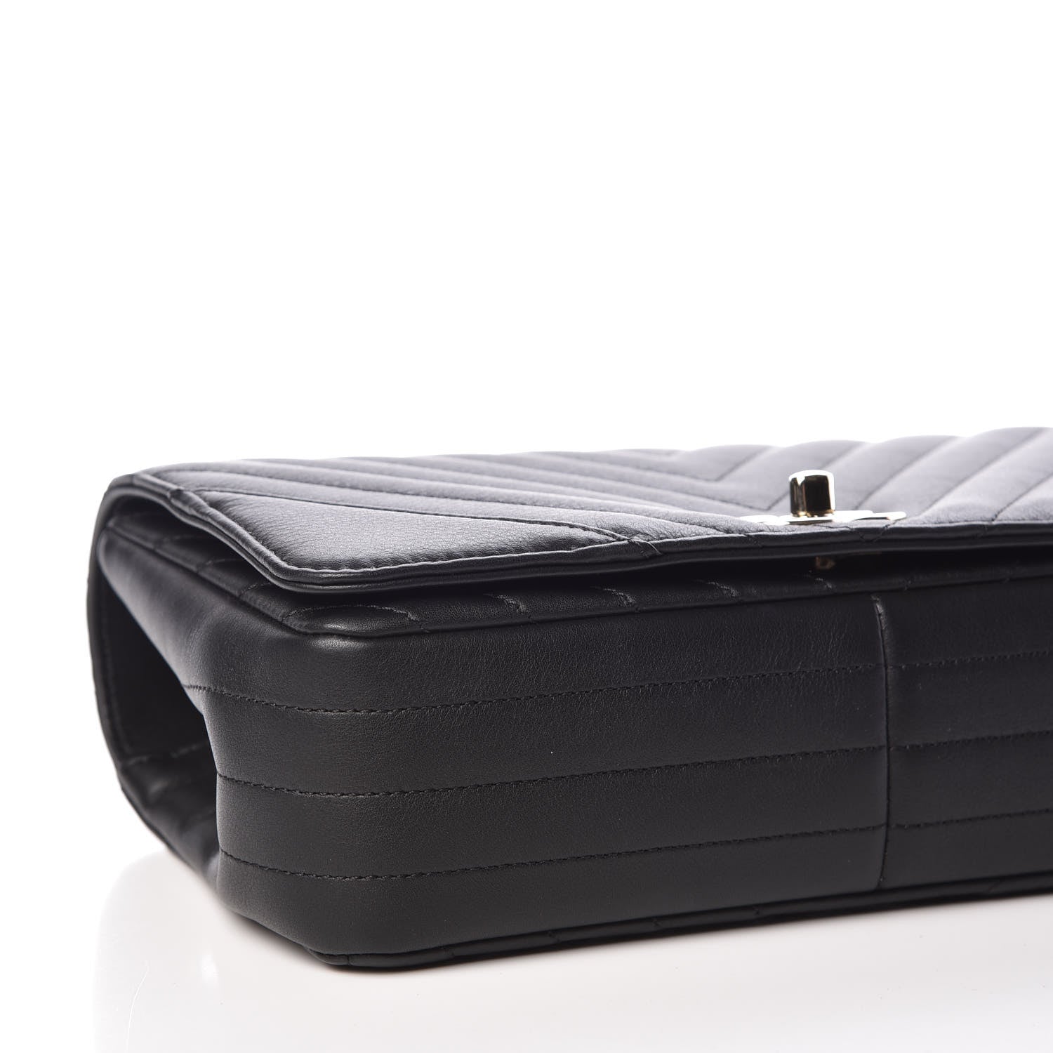 Chanel Calfskin Chevron Quilted Statement Flap Black 6 of 11