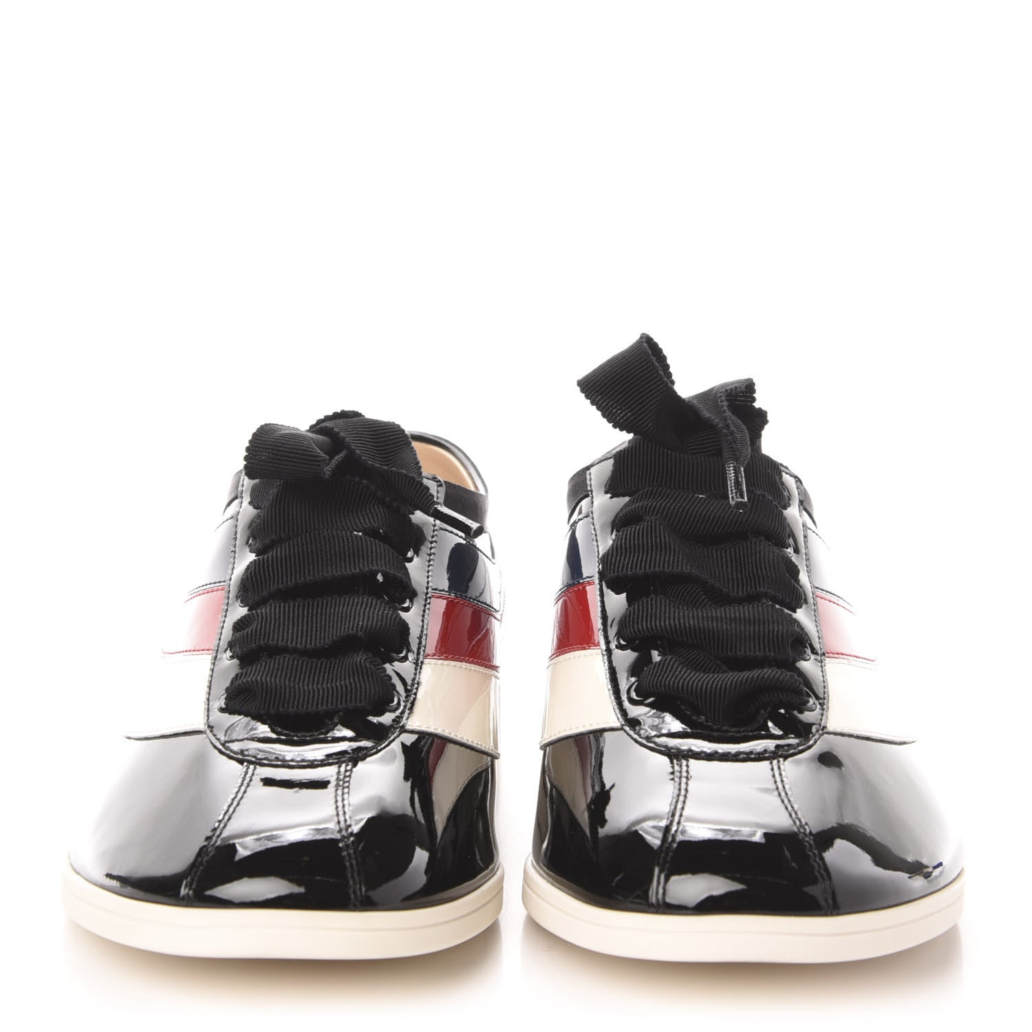 Gucci Patent Calfskin Mens Web Falacer Sneakers 9.5 Black 2 of 10