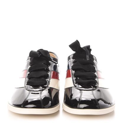 Gucci Patent Calfskin Mens Web Falacer Sneakers 9.5 Black 2 of 10