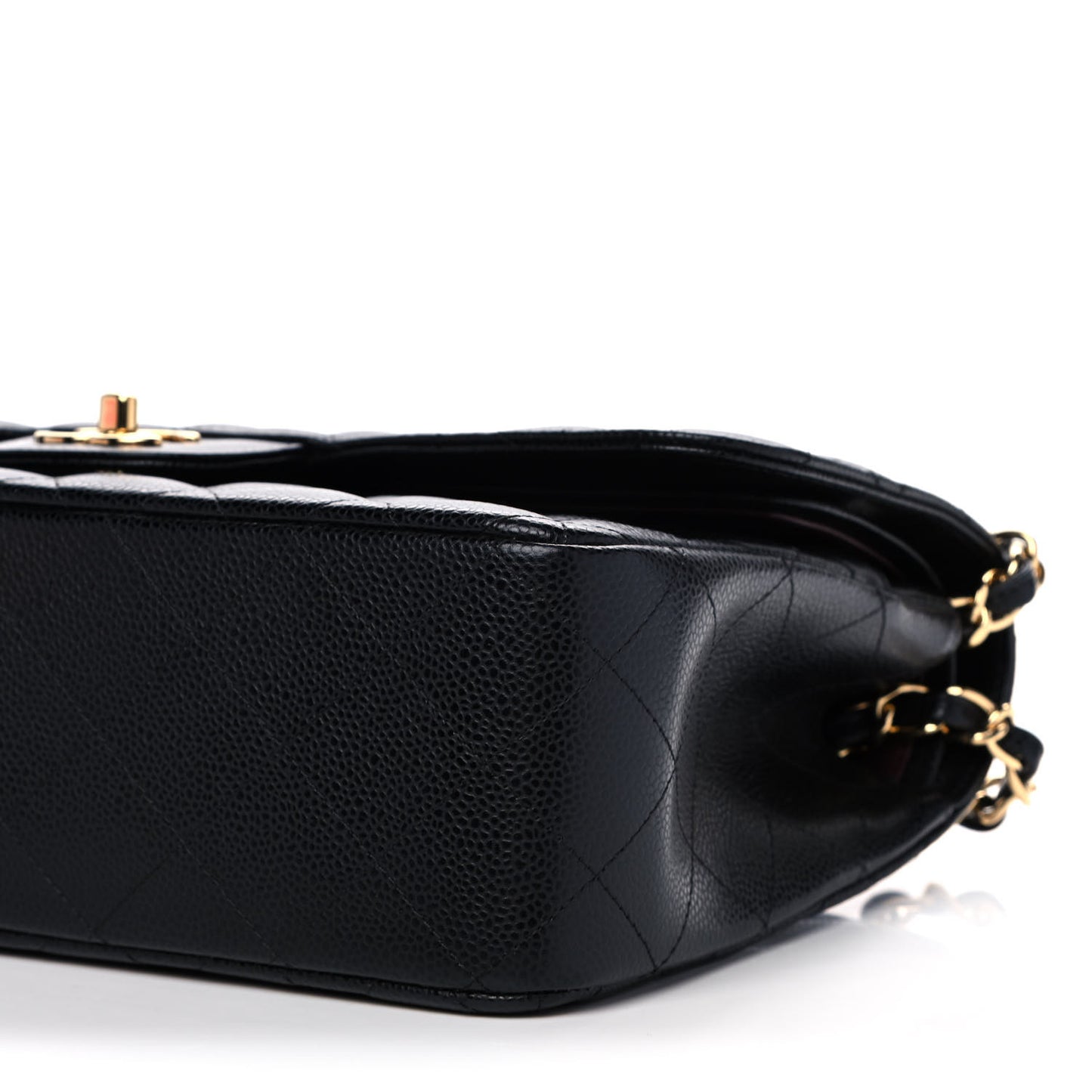 Caviar Quilted Jumbo Double Flap Black