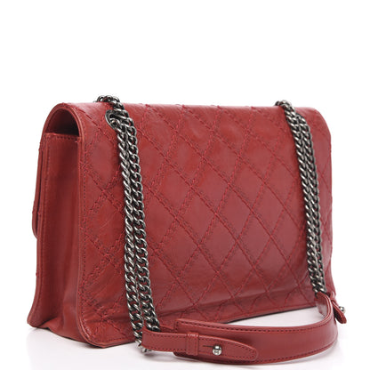Chanel Aged Calfskin Embossed Logo Quilted 2.55 Reissue 227 Flap Red 3 of 16