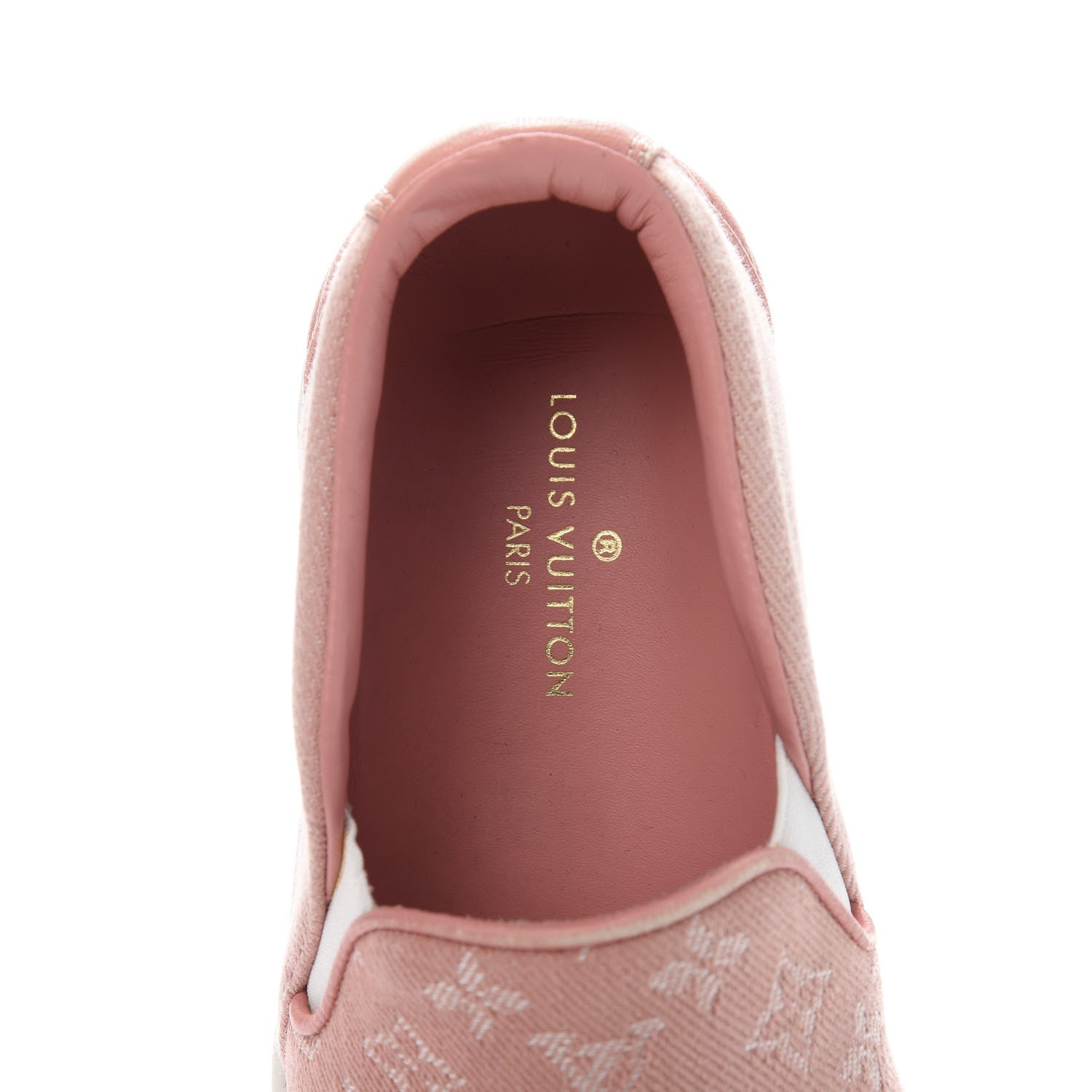 Louis Vuitton Monogram Denim Trocadero Slip On Sneakers 35 Pink 7 of 10