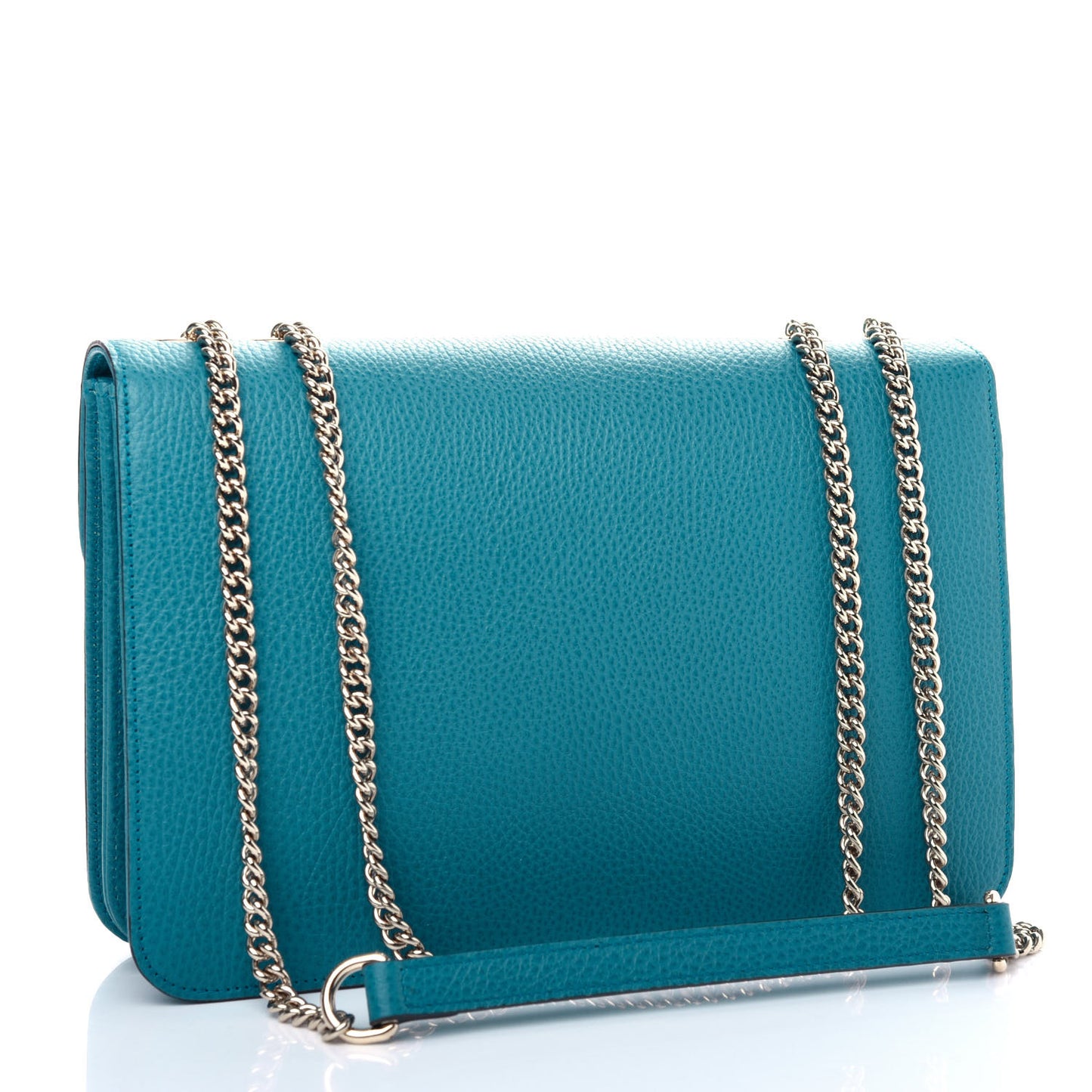 Dollar Calfskin Interlocking G Shoulder Bag Deep Cobalt