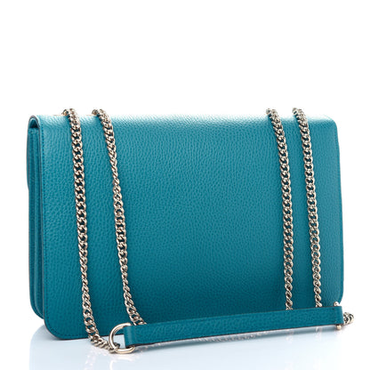 Gucci Dollar Calfskin Interlocking G Shoulder Bag Deep Cobalt 3 of 10