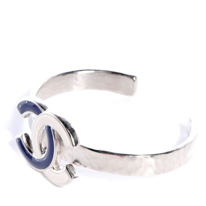 Chanel Enamel CC Bracelet Blue White 3 of 5