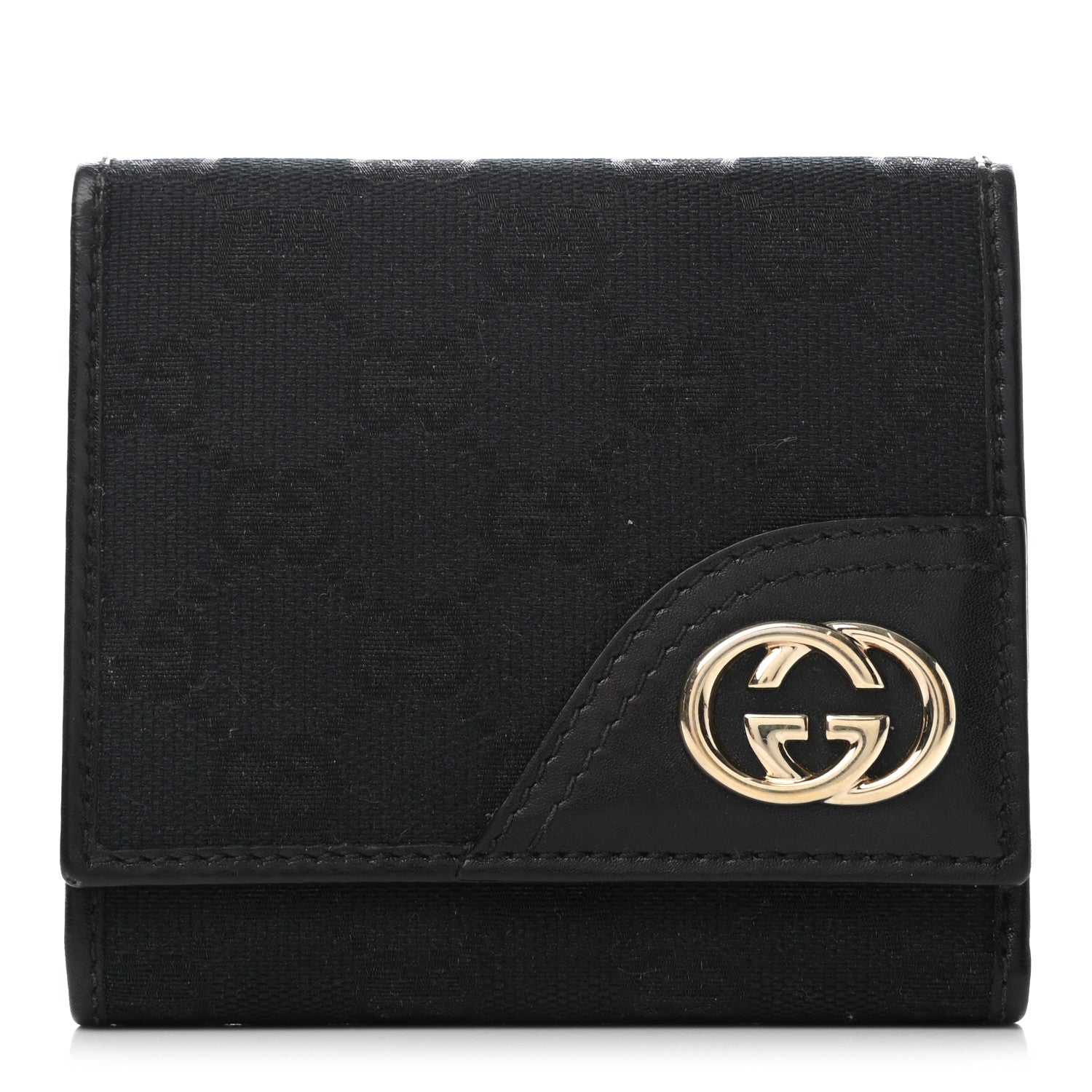Gucci Monogram Britt Tri Fold Wallet Black 1 of 7