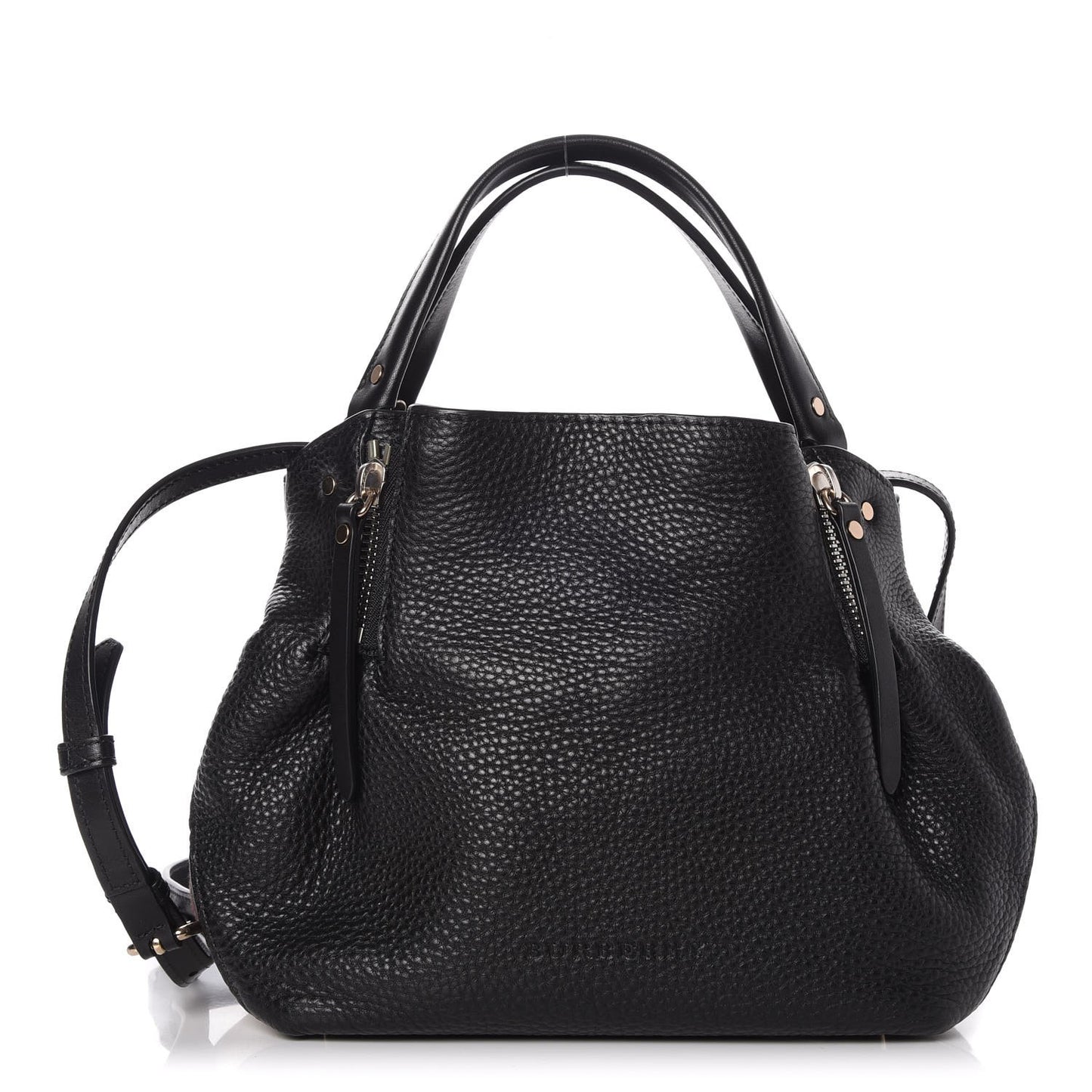 Grainy Calfskin House Check Small Maidstone Black