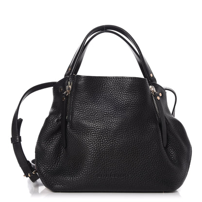 Burberry Grainy Calfskin House Check Small Maidstone Black 1 of 7