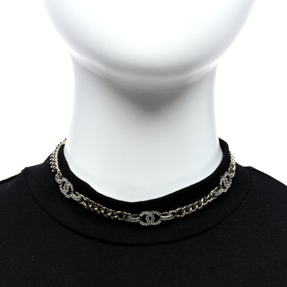 Chanel Crystal CC Chain Links Choker Necklace Gold 2 of 4