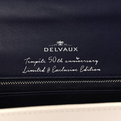 Delvaux Box Calfskin Ink Blot MM Tempete Satchel Ivory Blue 7 of 11