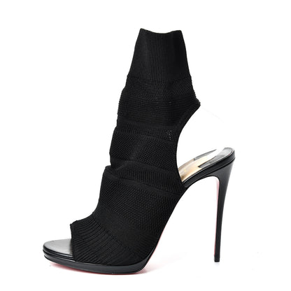 Christian Louboutin Maille Tricot Nappa Cheminene 120 Sock Ankle Boots 40 Black 1 of 10