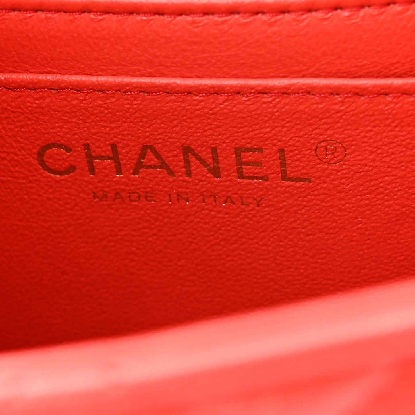 Lambskin Quilted Mini Square Flap Red