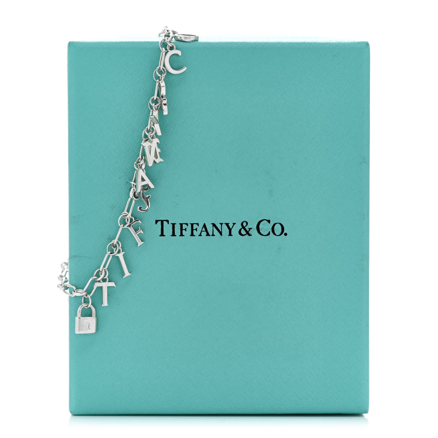 Tiffany Sterling Silver Enamel Love Notes Logo Charm Bracelet Blue 4 of 4