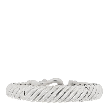 David Yurman Sterling Silver Diamond 10mm Cable Buckle Bracelet 2 of 3