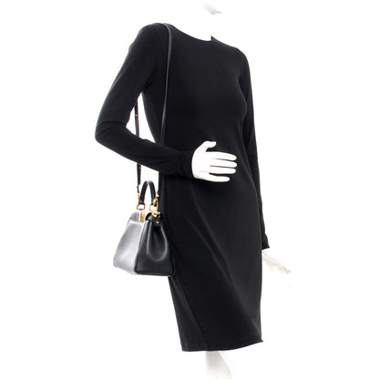 Fendi Nappa Mini Peekaboo Iconic Satchel Black 2 of 9