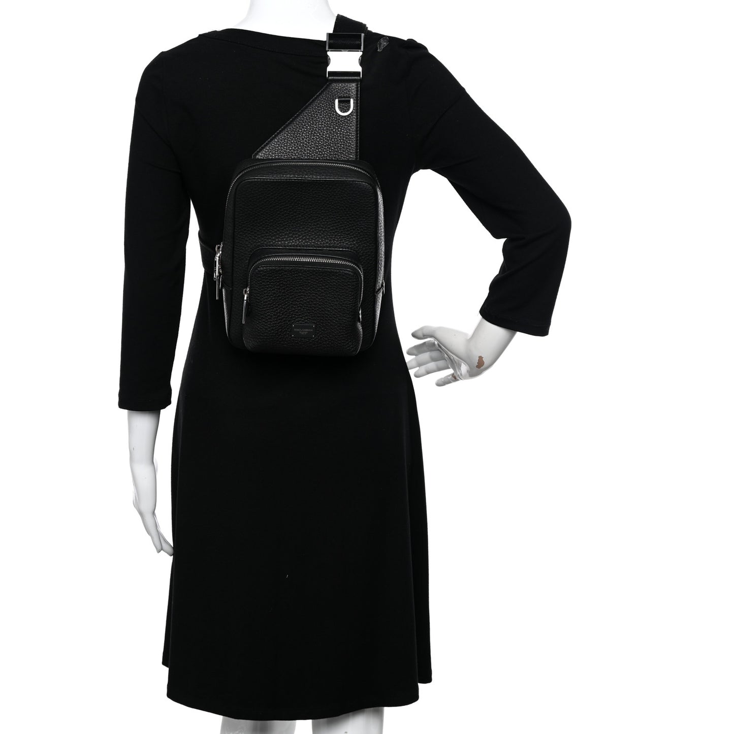 Hammered Calfskin Palermo Zaino Backpack Black