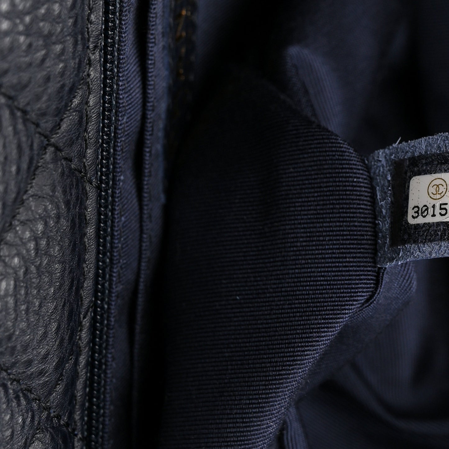 Grained Calfskin Quilted Small XXL Travel Flap Bag Navy