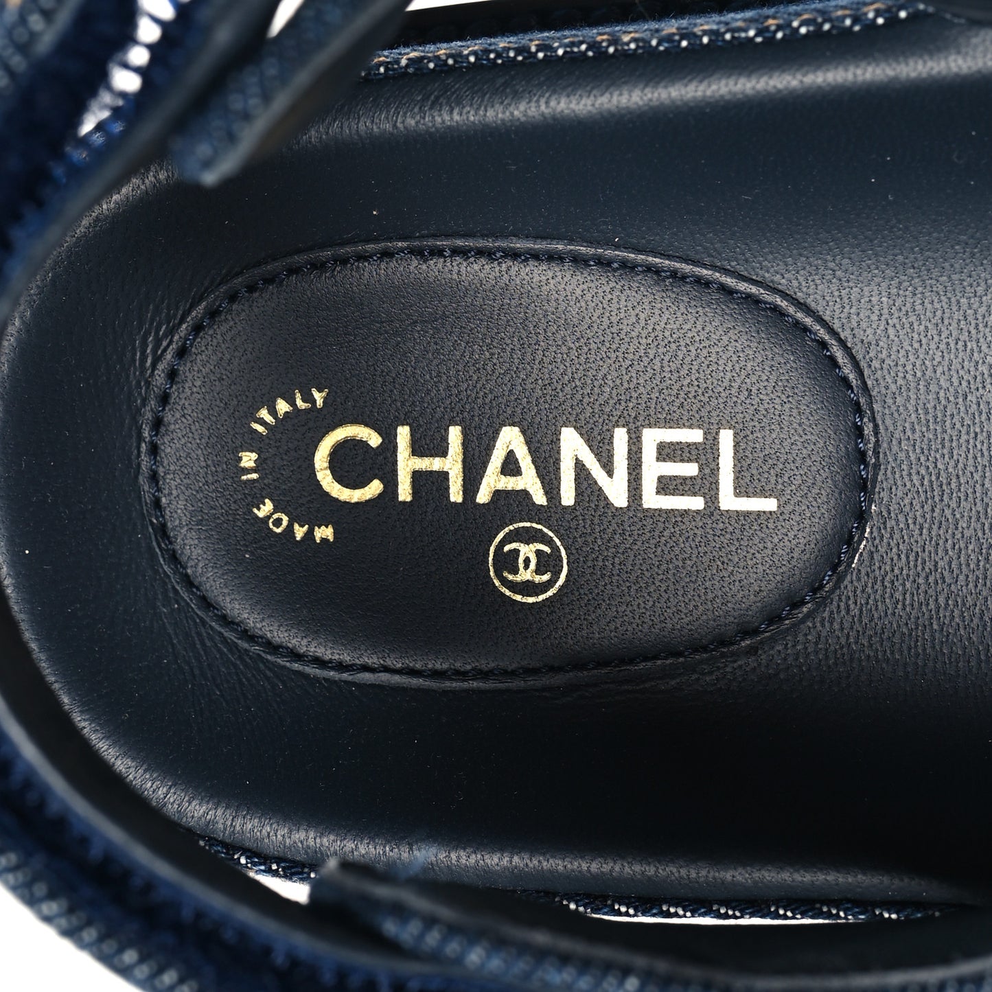 Denim Velcro Dad Sandals 40 Navy Blue
