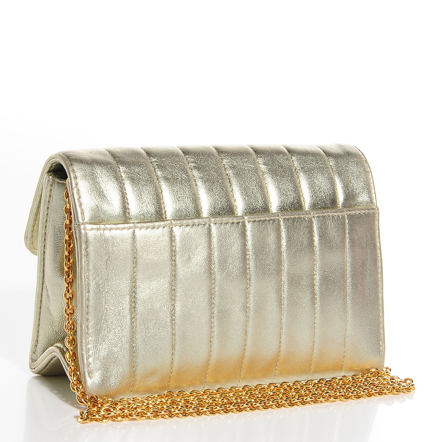 Chanel Lambskin Vertical Quilted Mini Flap Light Gold 3 of 8