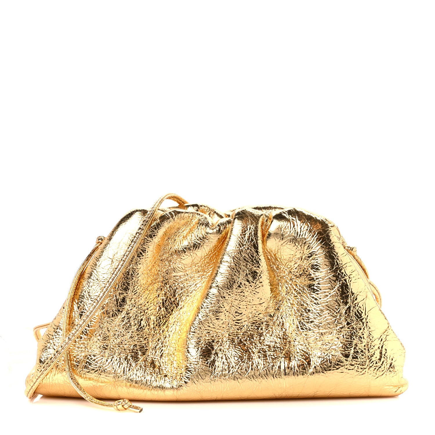 Bottega Veneta Metallic Crinkled Lambskin The Mini Pouch Oro 1 of 12