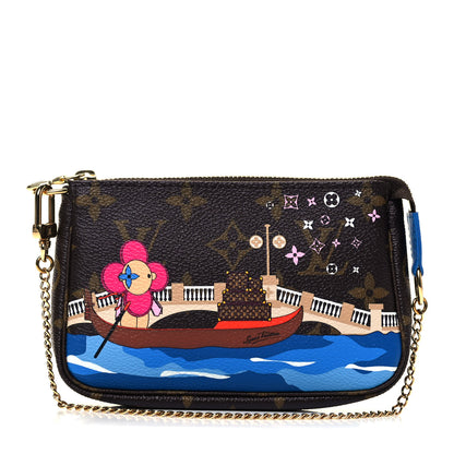 Louis Vuitton Monogram 2019 Christmas Animation Mini Venice Pochette Accessories Blue 1 of 9