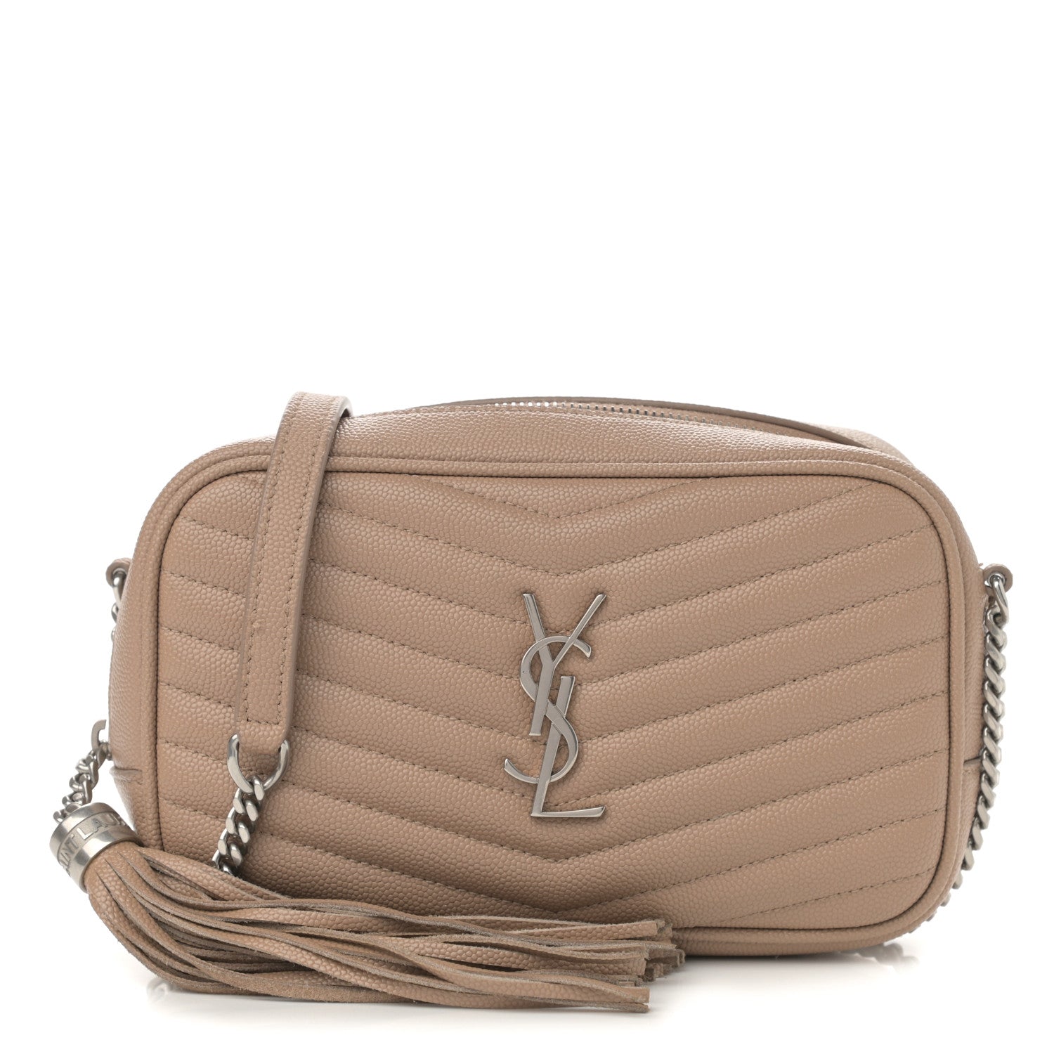 Saint Laurent Grain De Poudre Matelasse Monogram Mini Lou Camera Bag Dark Latte 1 of 13