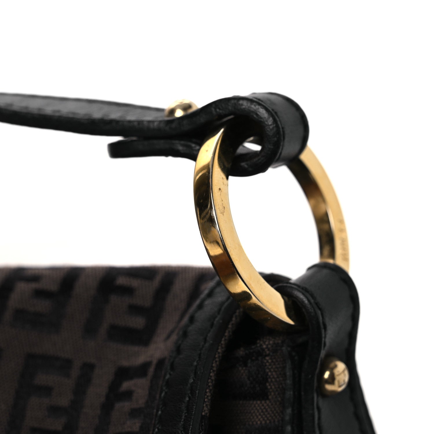 Fendi Zucchino Mini Chef Shoulder Bag Tobacco Moro Black 11 of 12