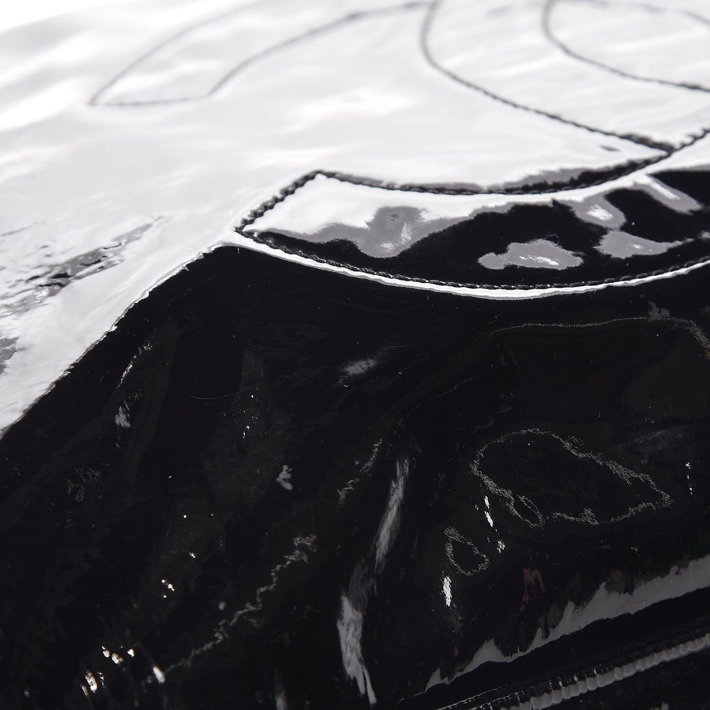 Patent Bonbons Shopper Tote Black