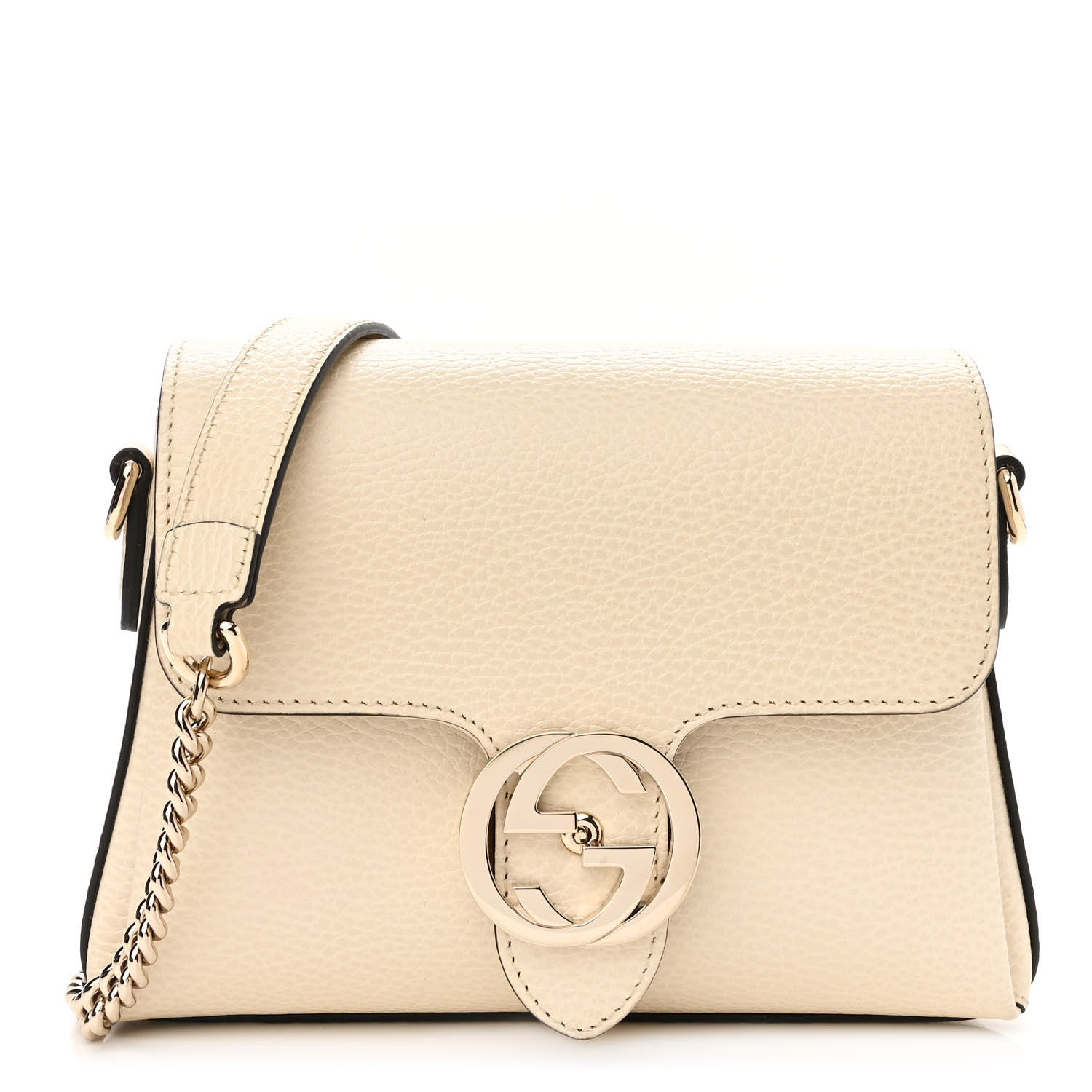 Gucci Dollar Calfskin Interlocking G Crossbody Bag Mystic White 1 of 12