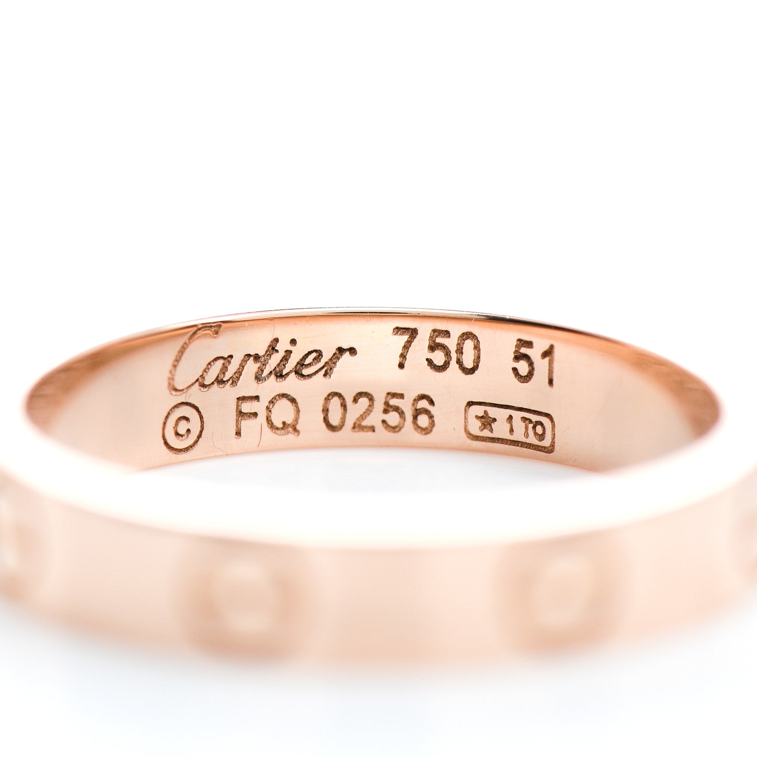 Cartier 18K Pink Gold 3.5mm LOVE Wedding Band Ring 51 5.75 4 of 4