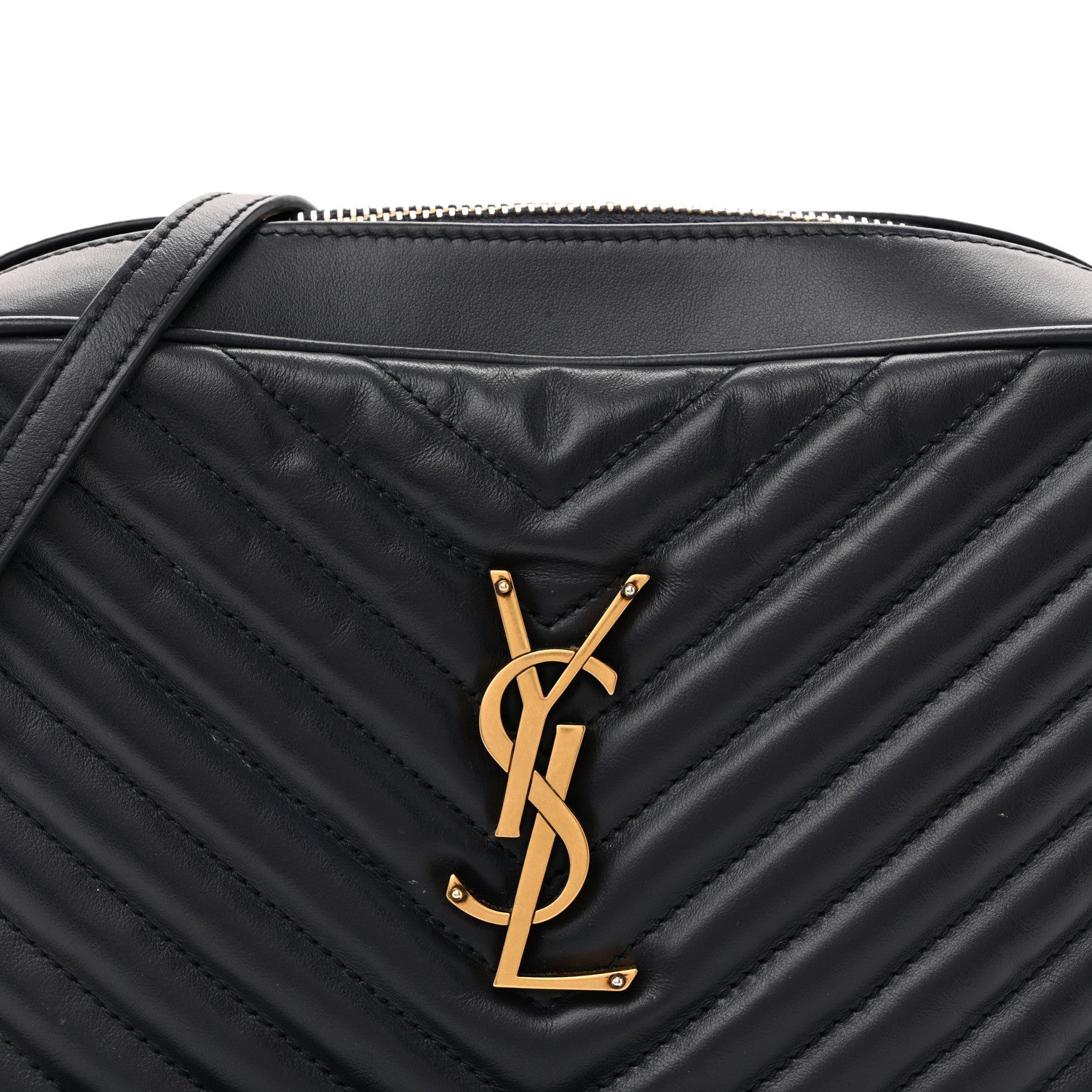 Saint Laurent Calfskin Matelasse Monogram Lou Camera Bag Deep Marine 7 of 11